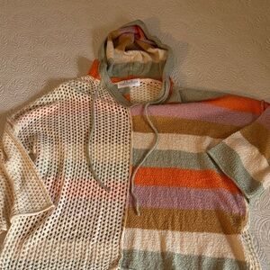 Mod Boutique Colorful Striped Knit Hoodie